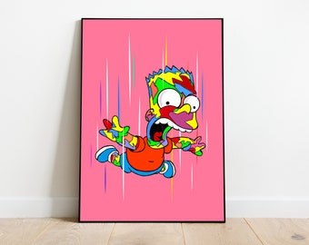 Abstract Bart Simpson Falling Digital print