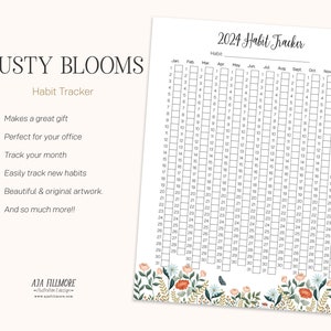 Habit Tracker Printable, 2024 Routine Tracker, Yearly Habit Challenge ...