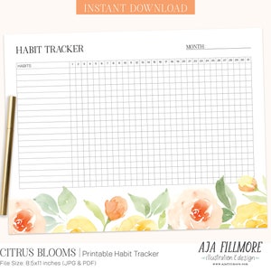 Habit Tracker Printable, Habit Tracker Template, Routine Tracker, 30 Day Habit Challenge, Monthly Habit Tracker, Habit Tracker, Goal Tracker