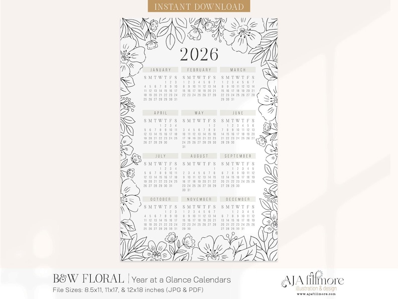 2026 calendar year at a glance