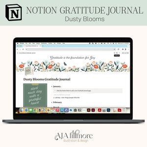 Notion Gratitude Journal Template, Digital Gratitude Journal, Notion Template, Digital Journal, Reflection Journal, Wellness Journal, Notion