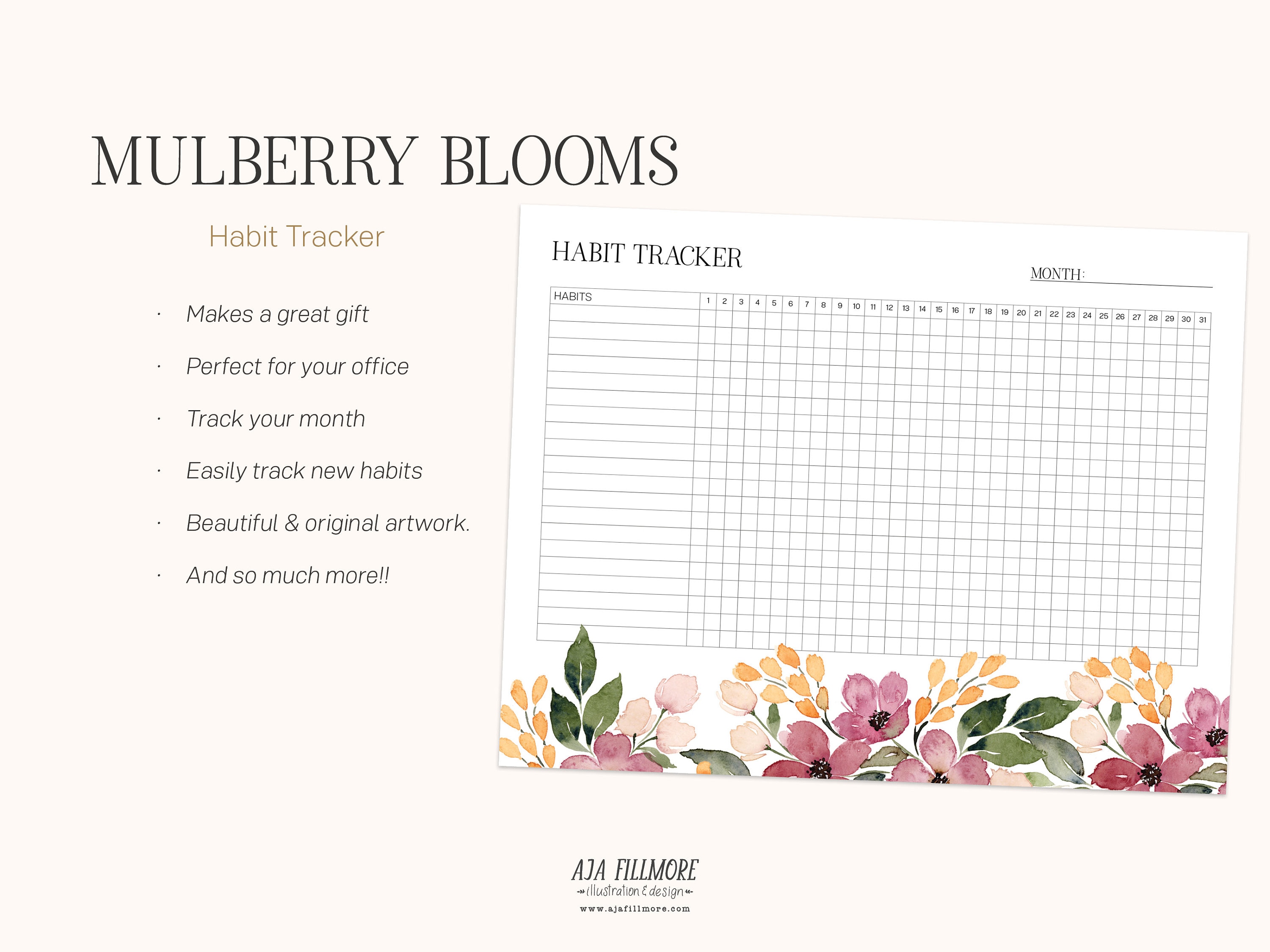Printable Habit Tracker Routine Tracker 30 Day Habit - Etsy