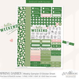 Printable Weekly Planner Stickers, Functional Planner Stickers, Digital Download, Cricut Silhouette Cut Files, Bullet Journal Stickers, svg