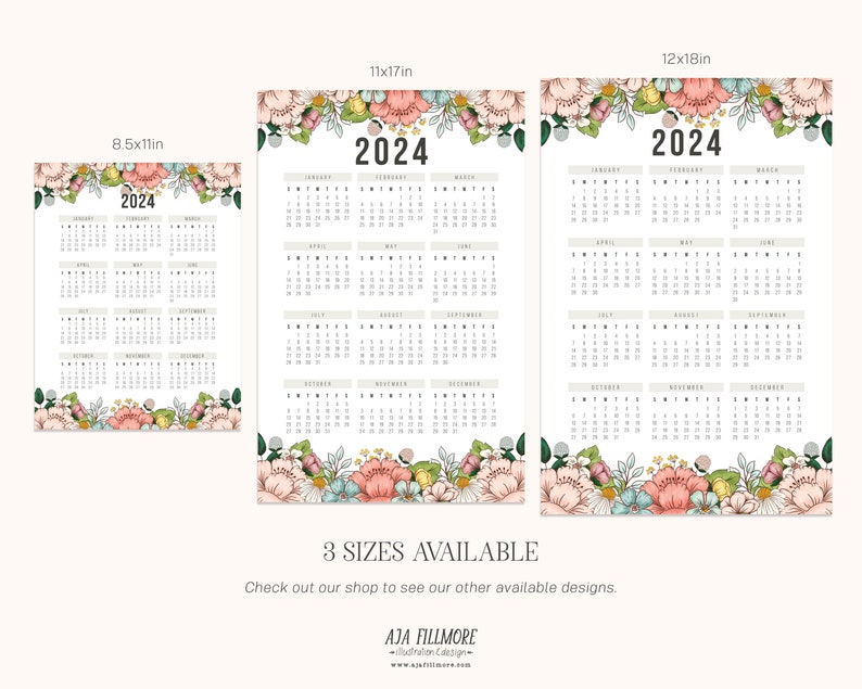 2024 Year at a Glance Calendar - Il 794xN.5046719324 B3el 