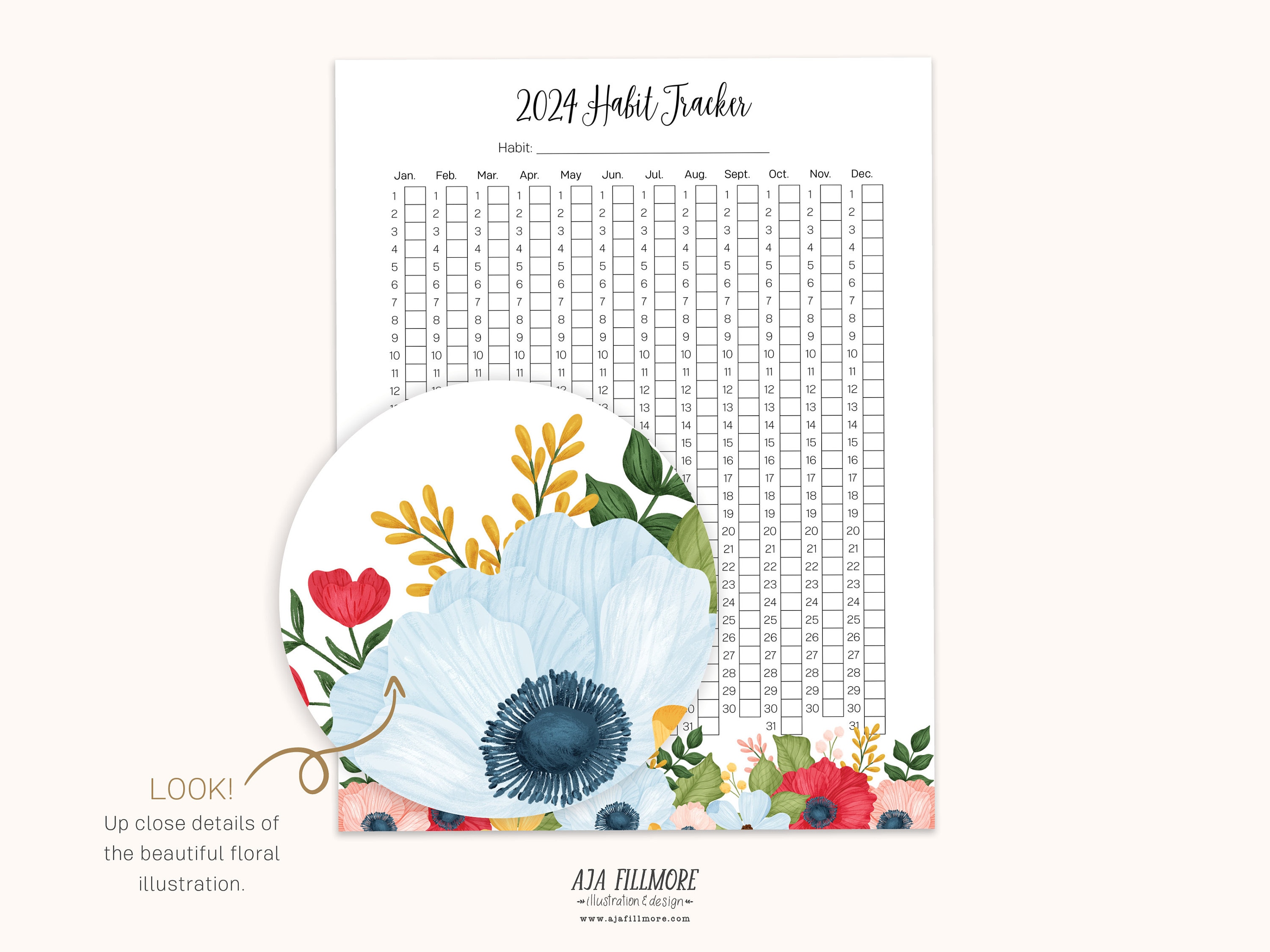 Habit Tracker Printable Routine Tracker Yearly Habit - Etsy