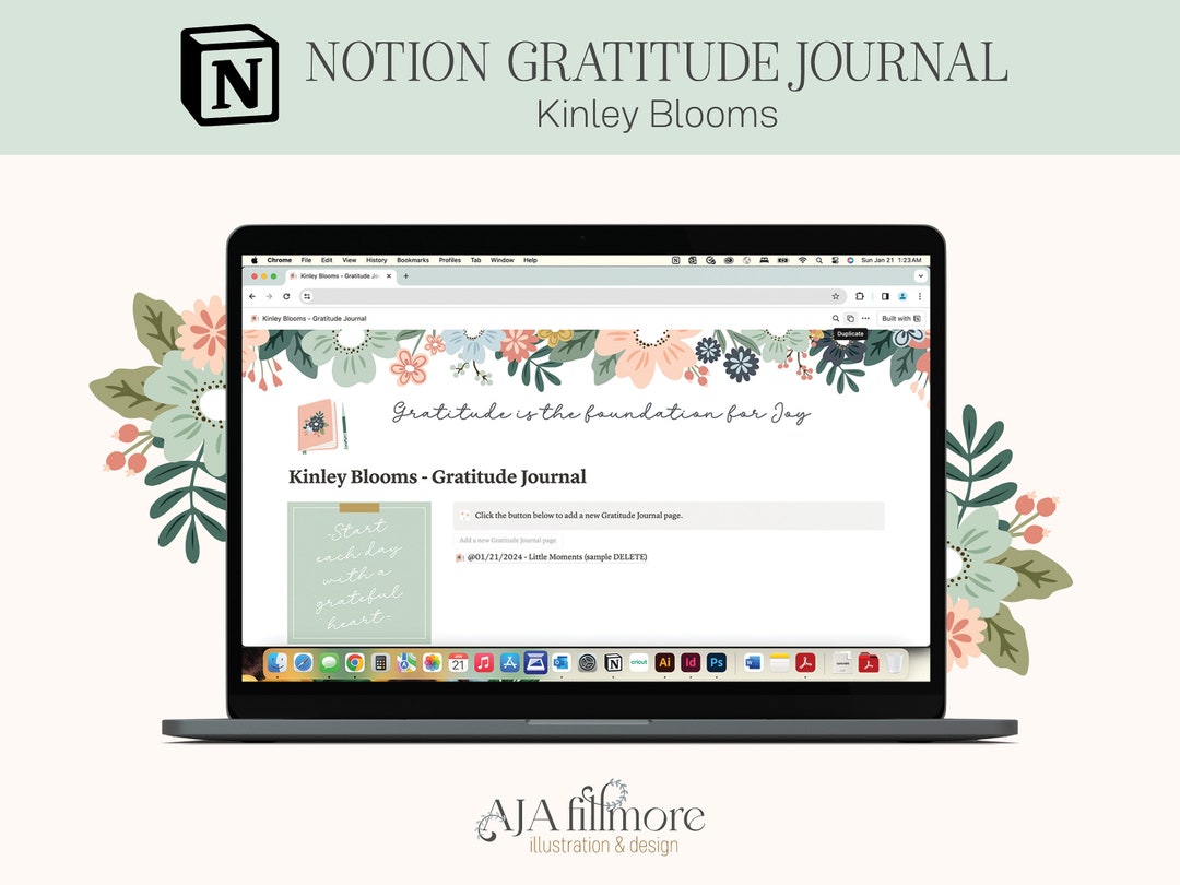 Notion Gratitude Journal Template, Digital Gratitude Journal, Notion ...