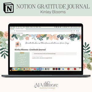 Notion Gratitude Journal Template, Digital Gratitude Journal, Notion Template, Digital Journal, Reflection Journal, Wellness Journal, Notion