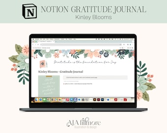Notion Gratitude Journal Template, Digital Gratitude Journal, Notion Template, Digital Journal, Reflection Journal, Wellness Journal, Notion