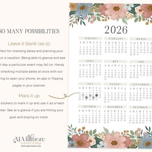 2026 Year at a Glance Calendar, 2026 Wall Calendar, 2025 Digital Wall ...