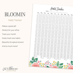 Habit Tracker Printable, 2024 Routine Tracker, Yearly Habit Challenge ...