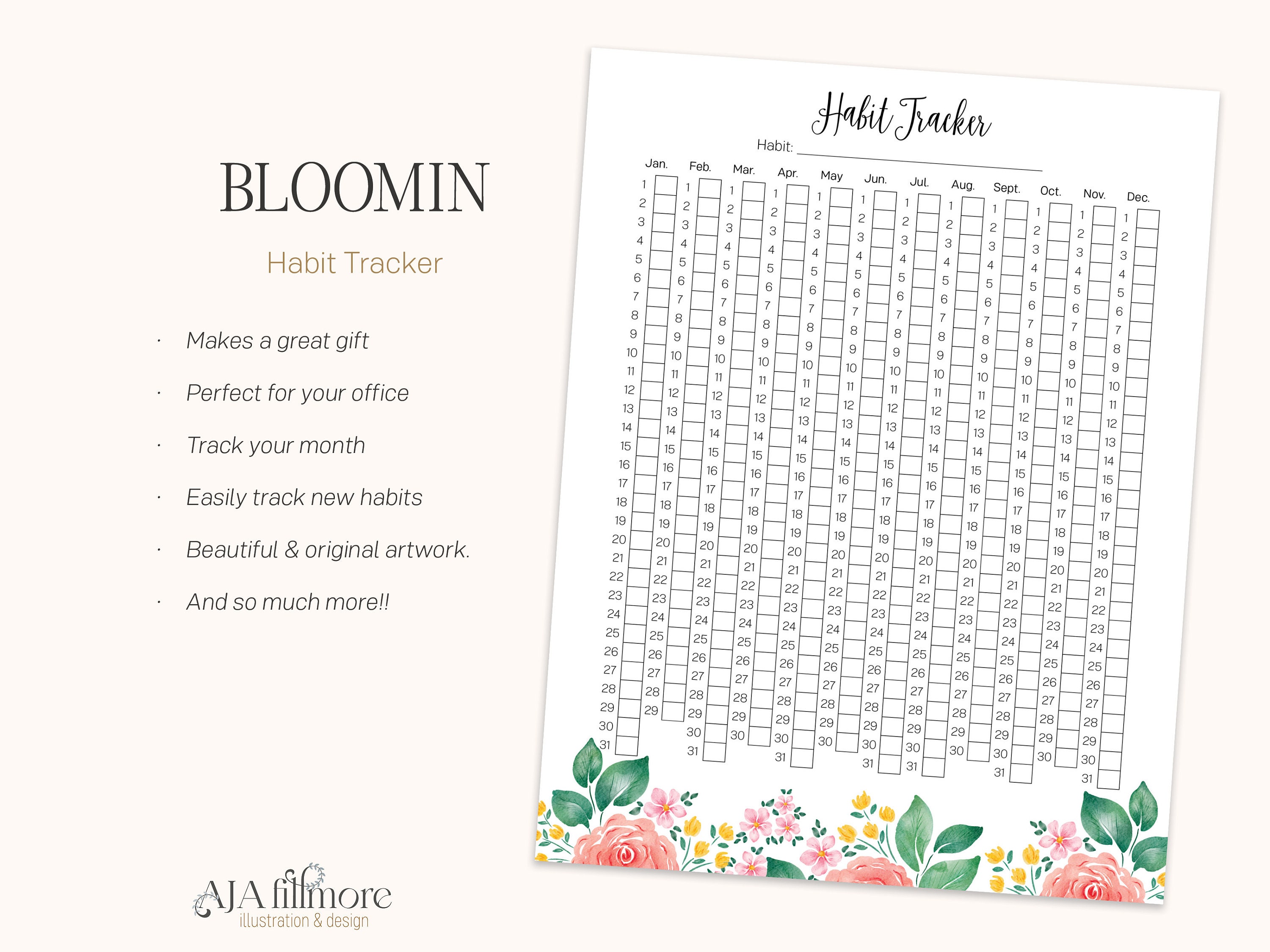 Habit Tracker Printable 2024 Routine Tracker Yearly Habit Challenge Habit Tracker Printable 2024 Routine Tracker Yearly Habit Challenge