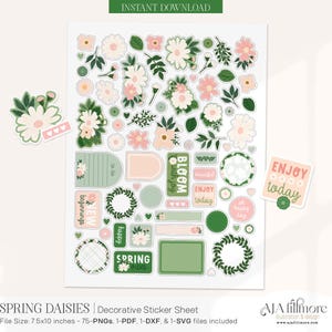 Printable Decorative Planner Stickers, Functional Planner Stickers, Digital Download, Cricut Silhouette Stickers, Bullet Journal Stickers