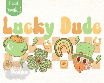 Glücksbringer Png, St. Patrick es Day Sublimation, Glücksgefühl PNG, Kleeblatt Png, Retro Saint Pattys Day, Magic PNG, Little Boys Shirt Design