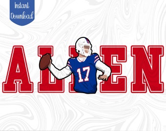 Josh Allen Digital Clipart | Bills PNG | Buffalo Football Instant File | Allen Jersey| Diggs Football Sublimation | Go Bills | Bills Mafia