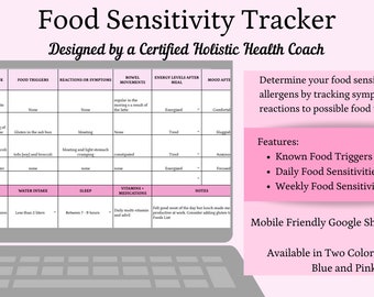 Nahrungsmittel Sensitivitäts Tracker: Digitales Food Journal ( Google Sheets Template)