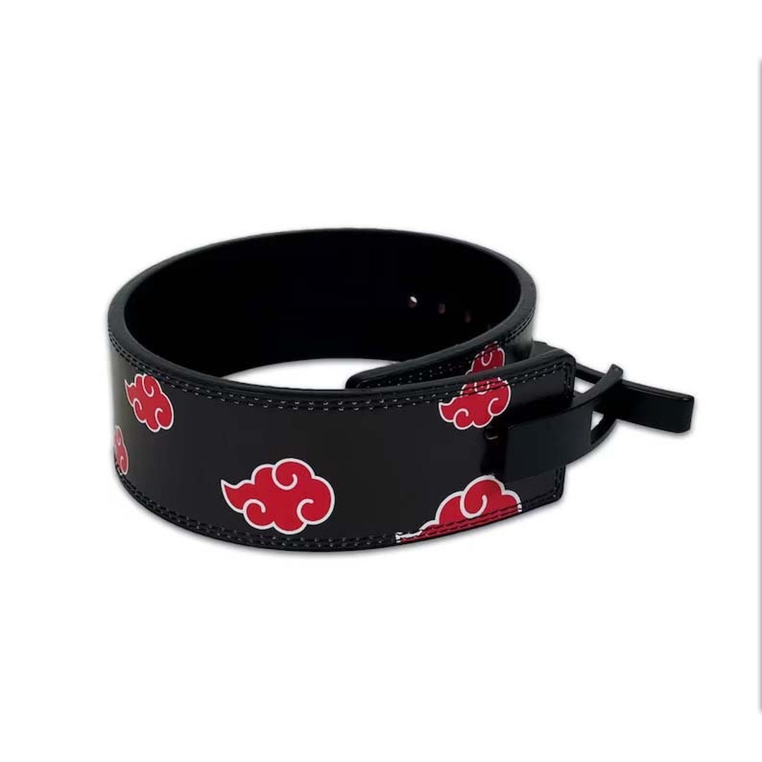 Akatsuki Cloud Power Lifting Anime Nubuck Leather Lever Belt 4 Wide