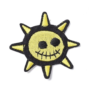 Emo Sun - Iron on patch - Embroided patch - Applique