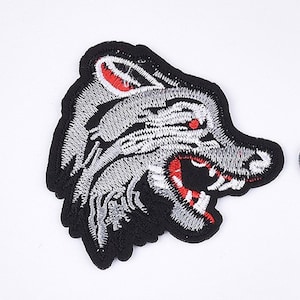 Wolf head- Iron on patch - Embroided patch - Applique