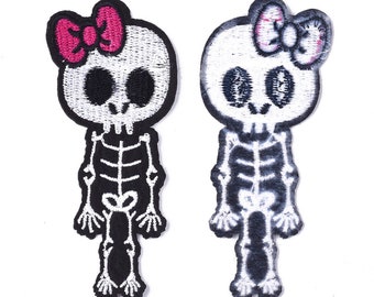 Skeletons - Iron on patch - Embroided patch - Applique