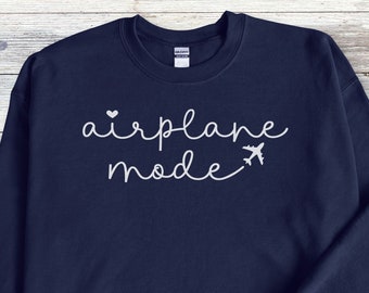 Sudadera con capucha y cuello redondo unisex "Modo avión": Viajes y aventuras