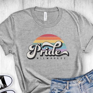 Pride Milwaukee Rainbow Shirt, Rainbow Pride Shirt, Gay Pride T-Shirt, LGBTQ+ Shirt, Milwaukee Pride, Pride Parade Shirt, Milwaukee WI shirt