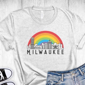 Milwaukee skyline Shirt, Wisconsin Pride Shirt, Milwaukee pride Shirt, Gay Pride T-Shirt, LGBTQ+ shirt, Pride Shirt, Pride Parade shirt