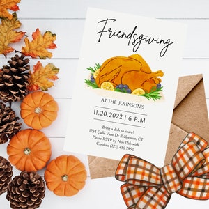 EDITABLE Friendsgiving Invitation, Thanksgiving Invitation