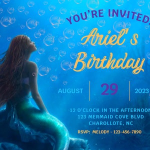 EDITABLE Mermaid Birthday Invitation; Instant Download Mermaid Invitation