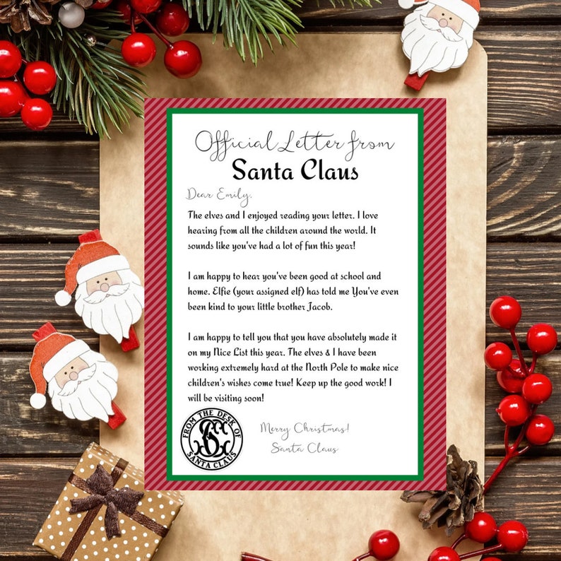 EDITABLE Letter From Santa Template Etsy EDITABLE Letter From Santa Template Etsy