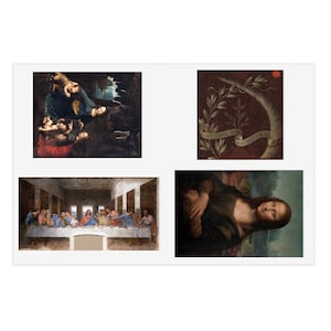 Colección de pegatinas de vinilo de arte famoso de Leonardo da Vinci