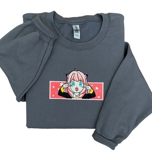 Anime inspired embroidered sweatshirt, Gift