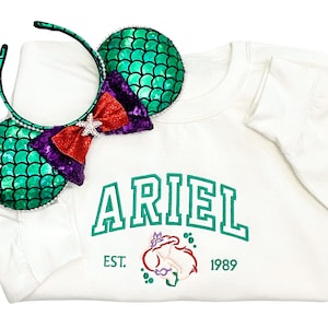 Mermaid embroidered crewneck, princess sweatshirt