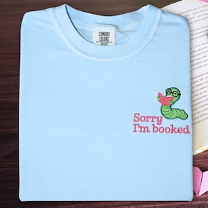 Embroidered Bookworm, Book Lover, Bookish, Gift