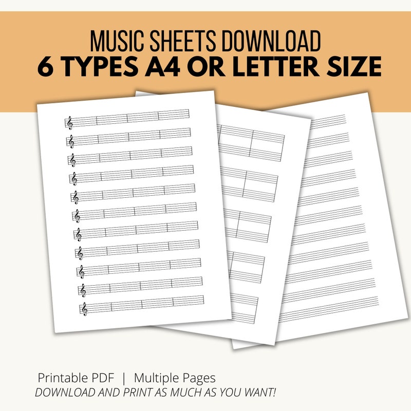 Piano blank sheet music etsy