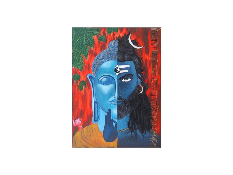 Lord Shiva/buddha Wall Art Print Abstract Wall Art Indian Etsy
