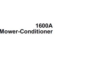 John Deere 1600A Mower Conditioner Repair Technical Manual TM1571 PDF