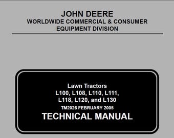 Manual técnico de reparación de tractores cortacésped John Deere L100 L130 TM2026 PDF