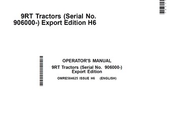 John Deere 9RT Tractor Maintenance and Operators Manual OMRE584625 PDF 9