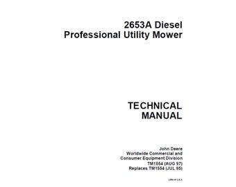Manual técnico de reparo do cortador de grama profissional a diesel John Deere 2653A TM1554 PDF