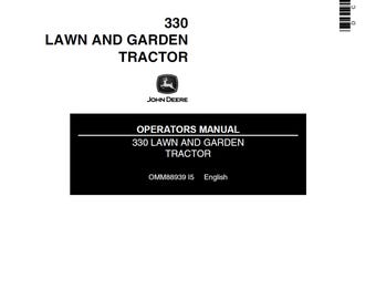 Manual de mantenimiento y operación del tractor de césped y jardín John Deere 330 OMM88939 PDF