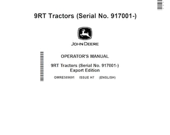 Manual de mantenimiento y operación del tractor John Deere 9RX OMR589691 PDF 9