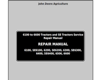 John Deere 6100 till 6600 traktorer och SE traktorer service och reparation Teknisk manual TM4493 PDF