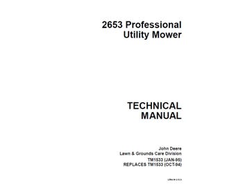 John Deere 2653 Professional Utility Mower Repair Technical Manual TM1533 PDF