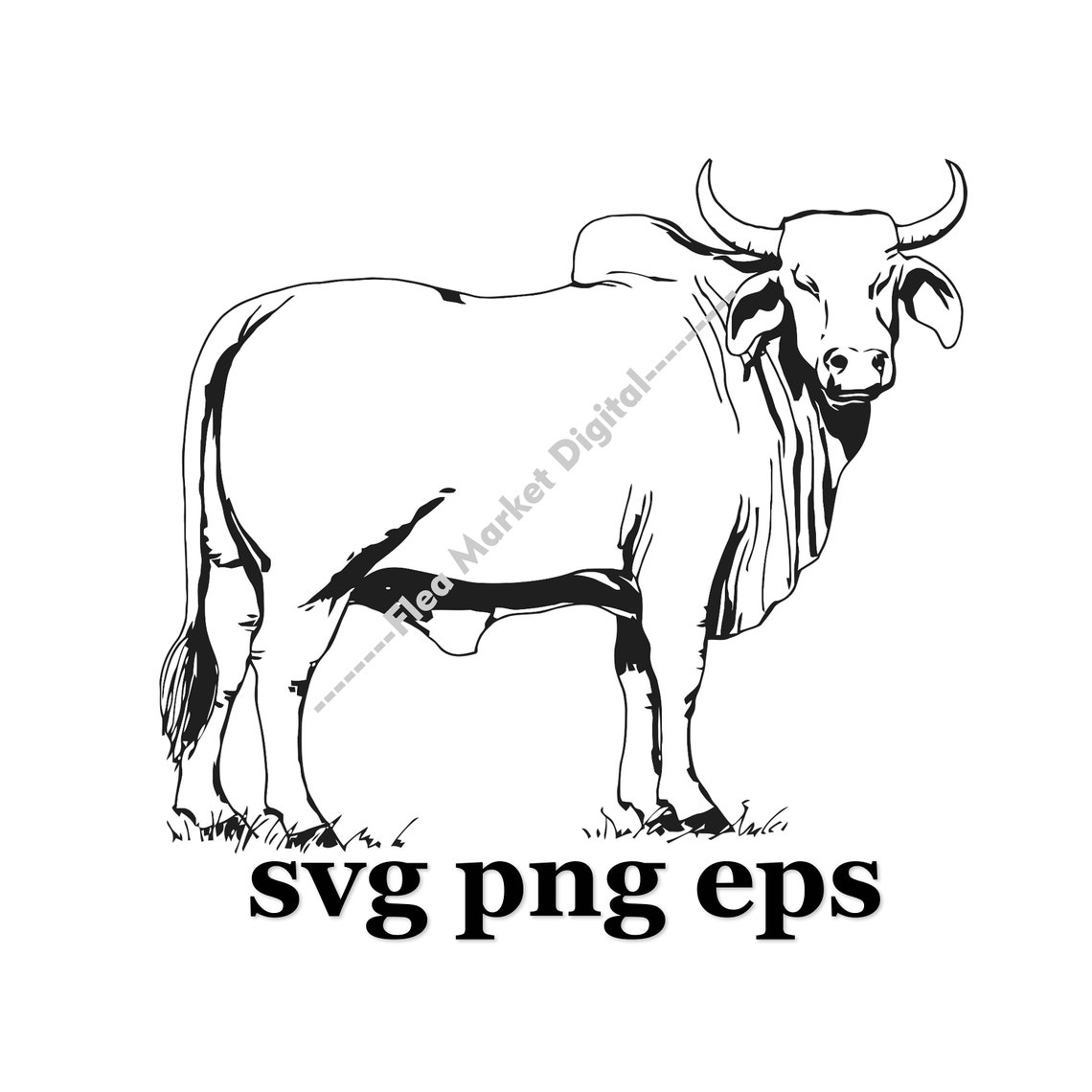 Brahman Bull SVG PNG EPS Clipart 40 - Etsy