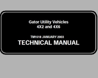 Manual técnico de reparo de veículos utilitários John Deere Gator 4X2 e 4X6 TM1518 PDF