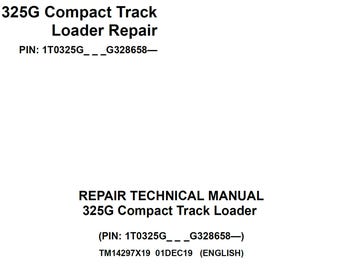Manual Técnico de Reparo da Carregadeira de Esteiras Compacta John Deere 325G TM14297X19 PDF