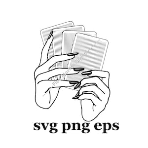 Woman Hands Holding Poker Playing Cards SVG PNG EPS Clipart Logo # 2