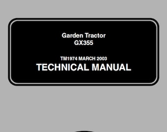 John Deere GHX355 Garden Tractors Technical Manual TM1974 PDF
