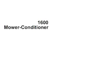 John Deere 1600 Mower Conditioners Technical Manual TM1474 PDF