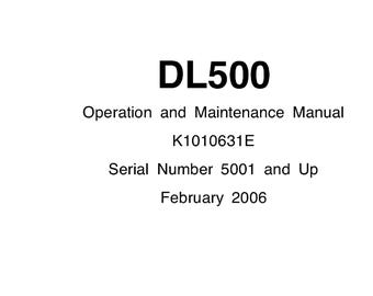 Doosan DL500 Wheel Loader Operation and Maintenance Manual S/N 5001 and Up  K1010631E PDF